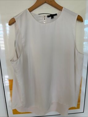 Banana Republic Factory Sleeveless Shell Tank Top - Ivory Cream